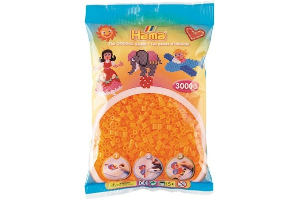 Hama Midi Perler, Transparent, 3000 stk 201-38 Neon orange