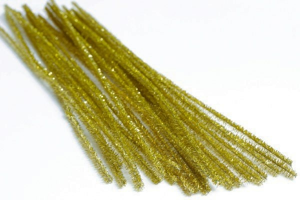 Chenille Metal Guld 30 cm, 24 stk