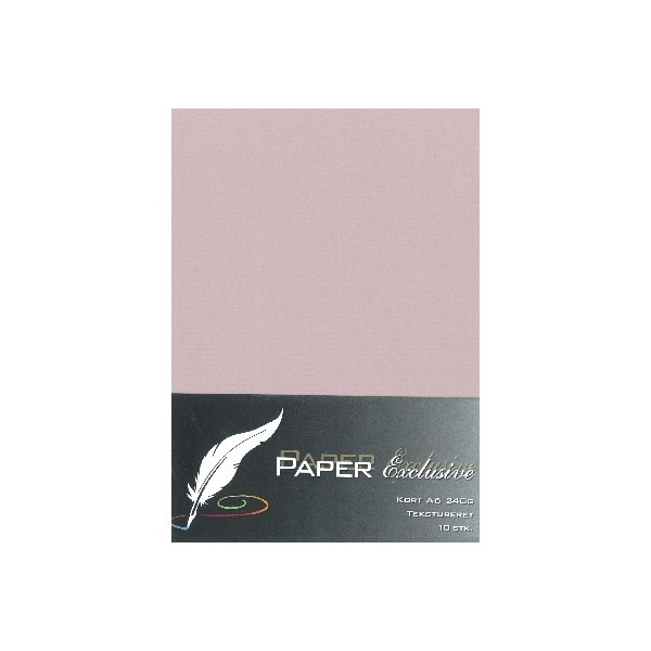 Paper Exclusive Dobbelt Kort A6, 240 g, Tekstureret, 10 stk Gl. rosa