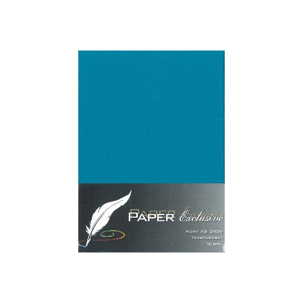 Paper Exclusive Dobbelt Kort A6, 240 g, Tekstureret, 10 stk Petroleum