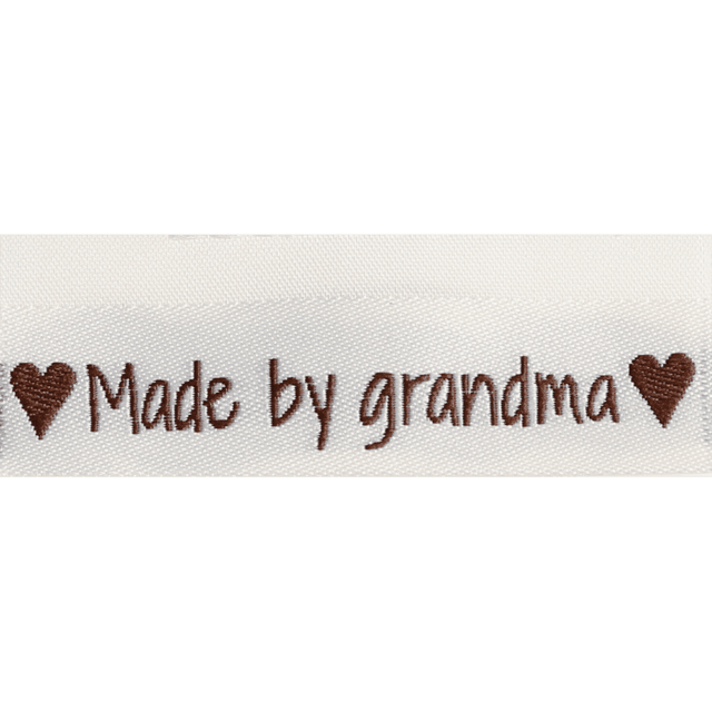 Go Handmade Woven Label, Double Sided, 50 x 11.5 mm, 10 pcs Made by grandma