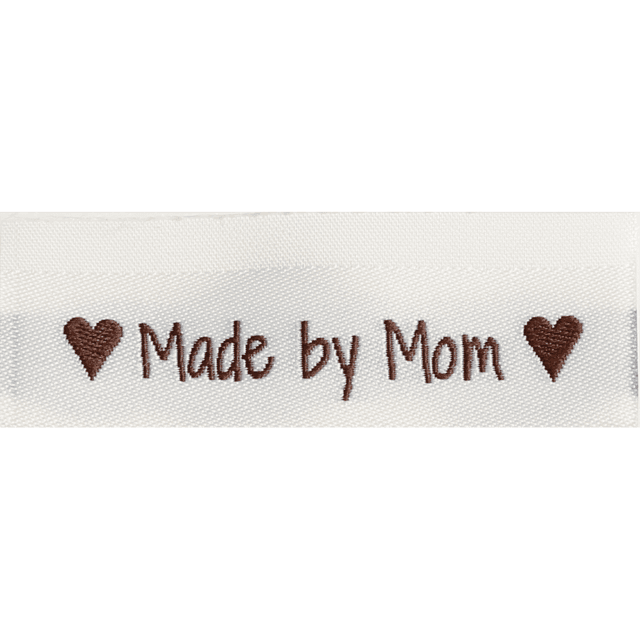 Go Handmade Woven Label, Double Sided, 50 x 11.5 mm, 10 pcs Made By Mom