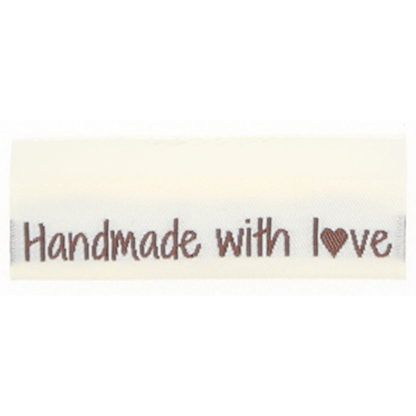 Go Handmade Woven Label, Double Sided, 50 x 11.5 mm, 10 pcs Handmade with love