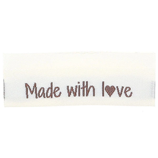 Go Handmade Woven Label, Double Sided, 50 x 11.5 mm, 10 pcs Made with love