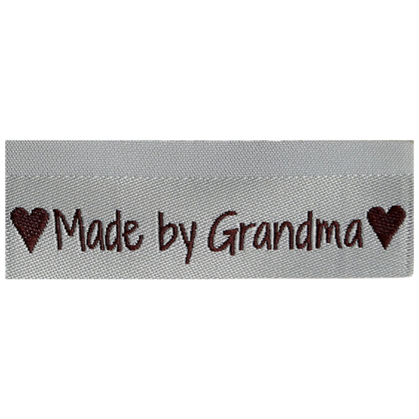 Go Handmade Woven Label, Double Sided, 50 x 11.5 mm, 10 pcs  Made by Grandma