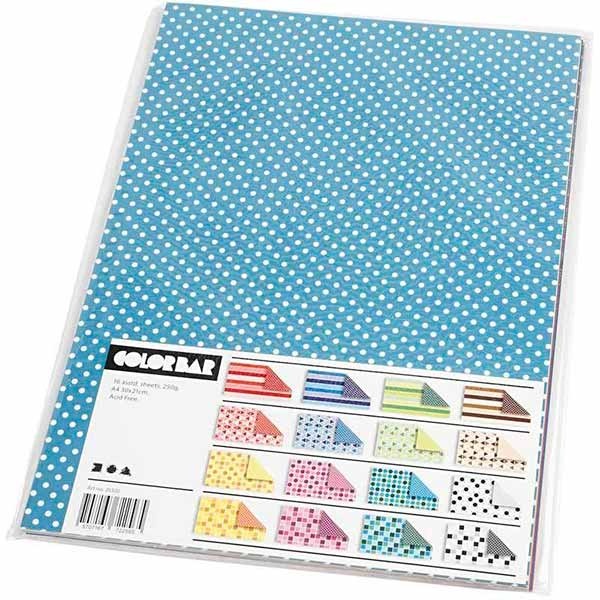 Color Bar Rivekarton, A4, 250 g, 16 ark Mønstret