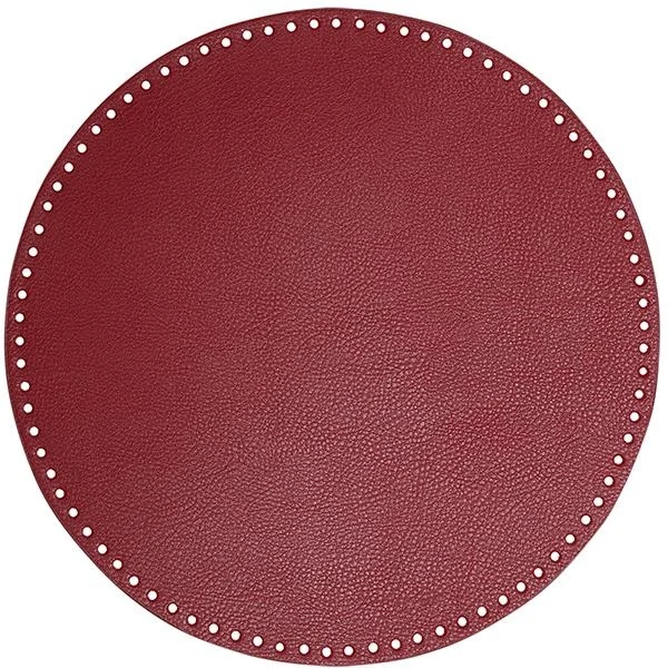 Go Handmade Bag/Basket Base, PU Leather, Round, 35 cm 22413 Raspberry