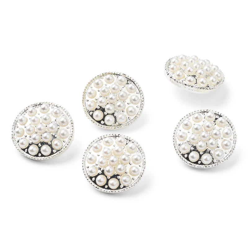 HobbyArts Pearl Buttons, 17 mm, 5 pcs