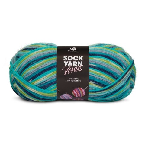 Mayflower Sock Yarn Universe Venus 05 Turquoise grey/Light blue/Turquoise/Lime/Navy