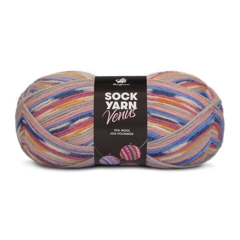Mayflower Sock Yarn Universe Venus 06 Grey/Powder blue/Cornflower/Curry/Navy