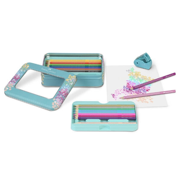 Faber-Castell Sparkle tin box 20 sparkle colors + tips