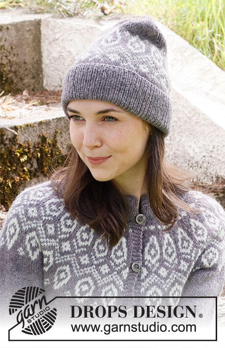 214-16 Iced Petals Hat by DROPS Design