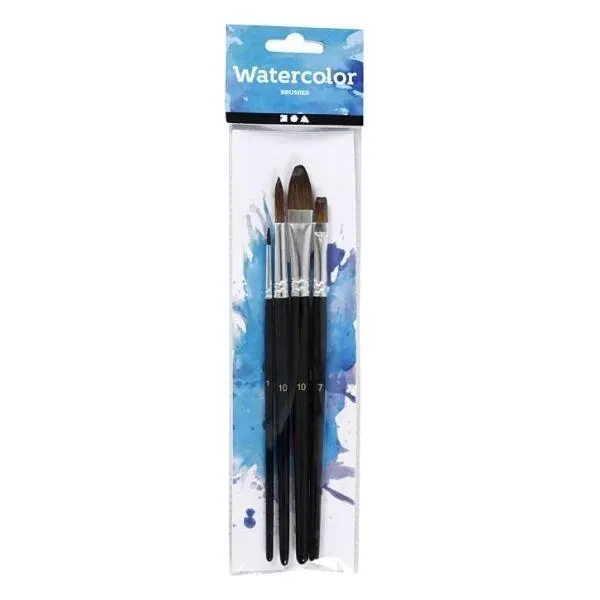 Watercolour paint brushes, 4 pcs.