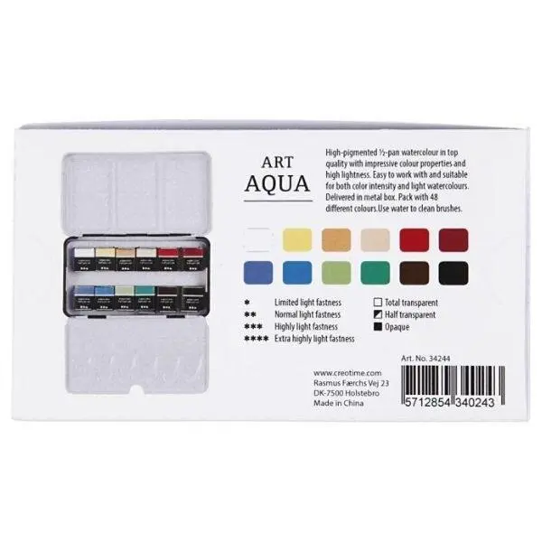 Art Aqua watercolour paints, 12 Colours