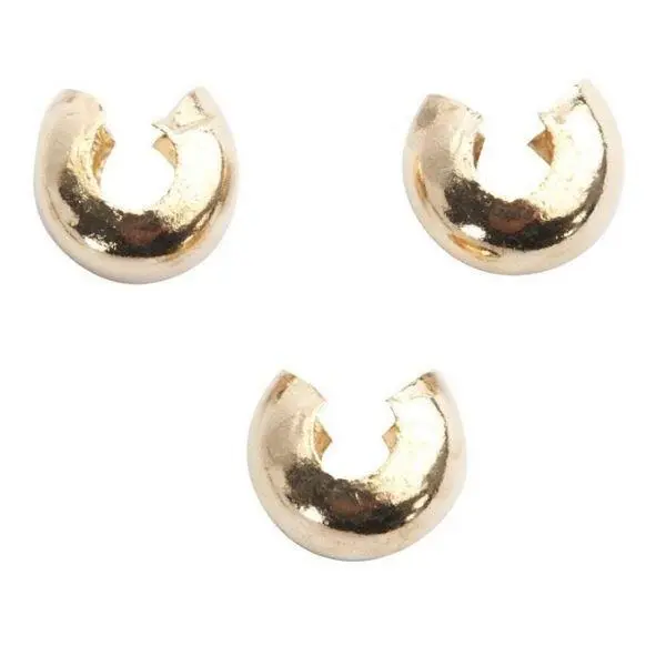 Crimp Bead Cover, 5 mm, gold-plated, 50 pcs.