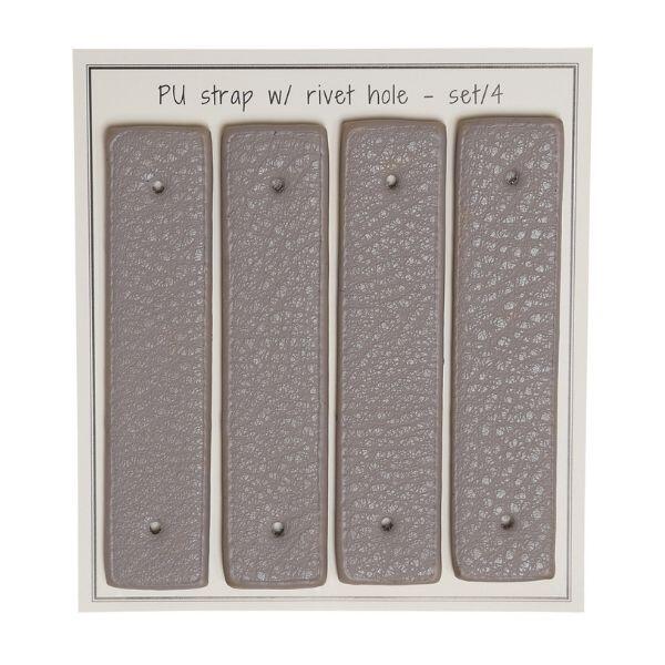 Go Handmade Straps for rivets, 8,5 x 1,8 cm, 4 pcs Beige