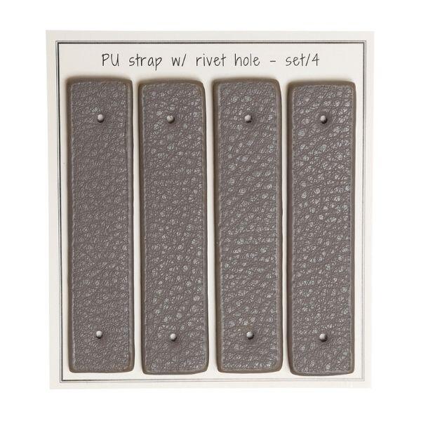 Go Handmade Straps for rivets, 8,5 x 1,8 cm, 4 pcs Grey