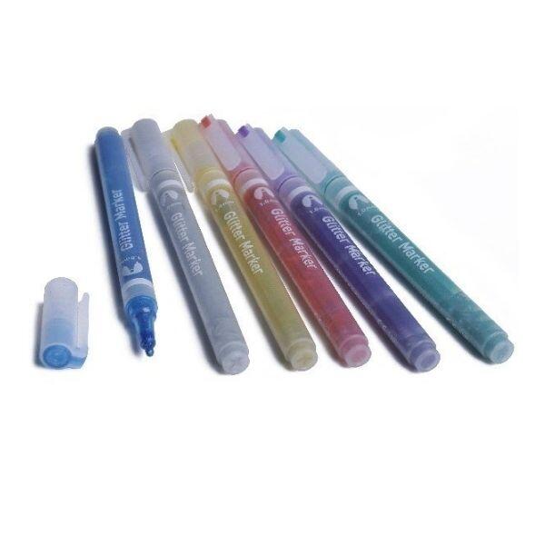 Stone Marker with glitter, 6 pcs. Ass.