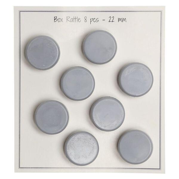 Go Handmade Rattle Box Grey 22 mm, 8 pcs