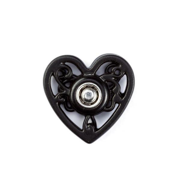 Prym Snap Fasteners Hearts, 2 pcs Black