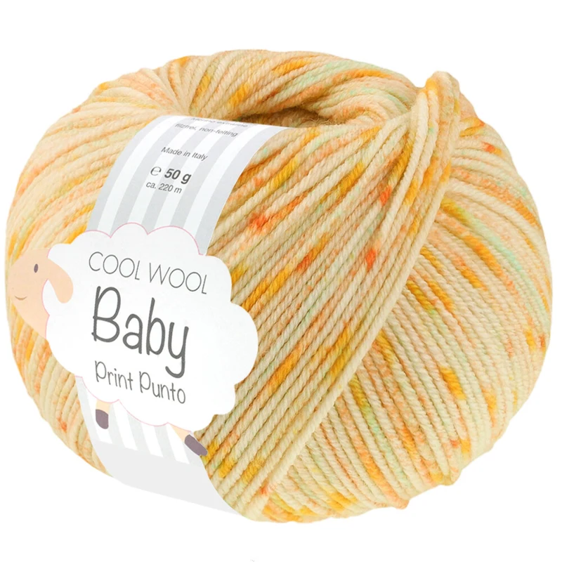 Lana Grossa Cool Wool Baby 374 Citrus yellow/Yellow/Turquoise/May green