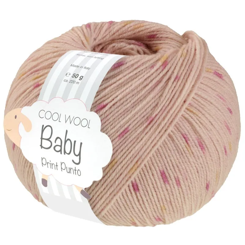 Lana Grossa Cool Wool Baby 370 Pink beige/Pink/Yellow