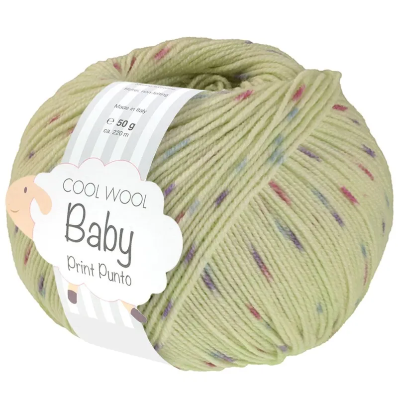 Lana Grossa Cool Wool Baby 372 White green/Light blue/Orchid/Violet