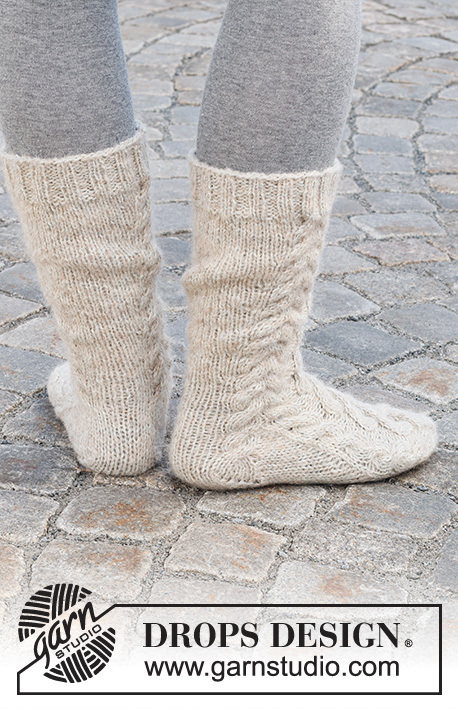 227-66 Cable City Socks by DROPS Design