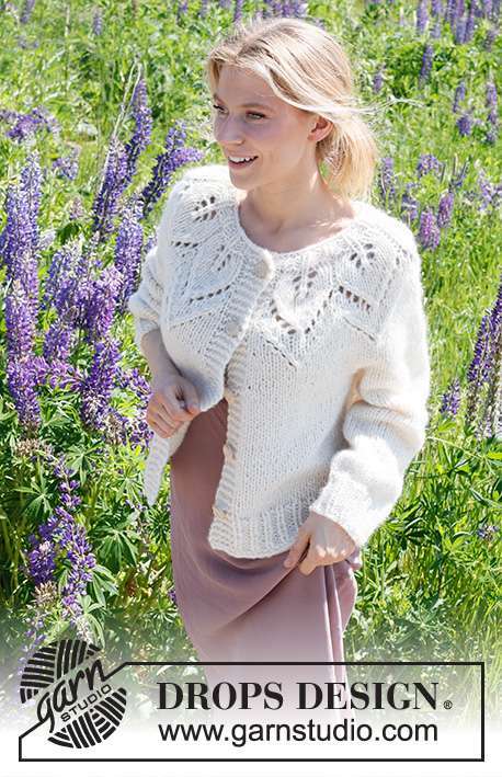 232-7 Leaf Ring Cardigan by DROPS Design