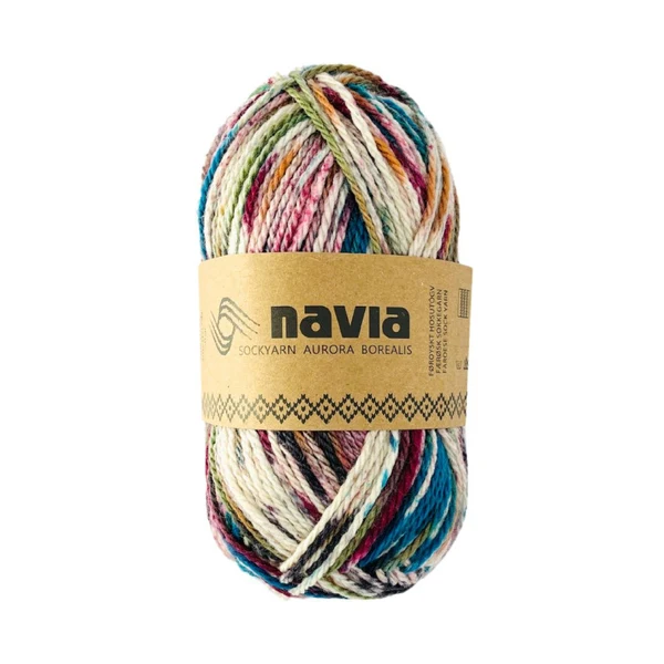 Navia Sock Yarn 520 Green mottled