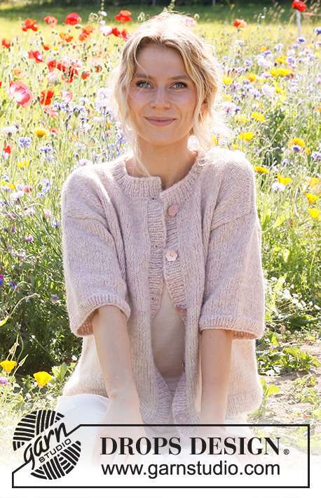 232-14 Dream in Rose Cardigan by DROPS Design