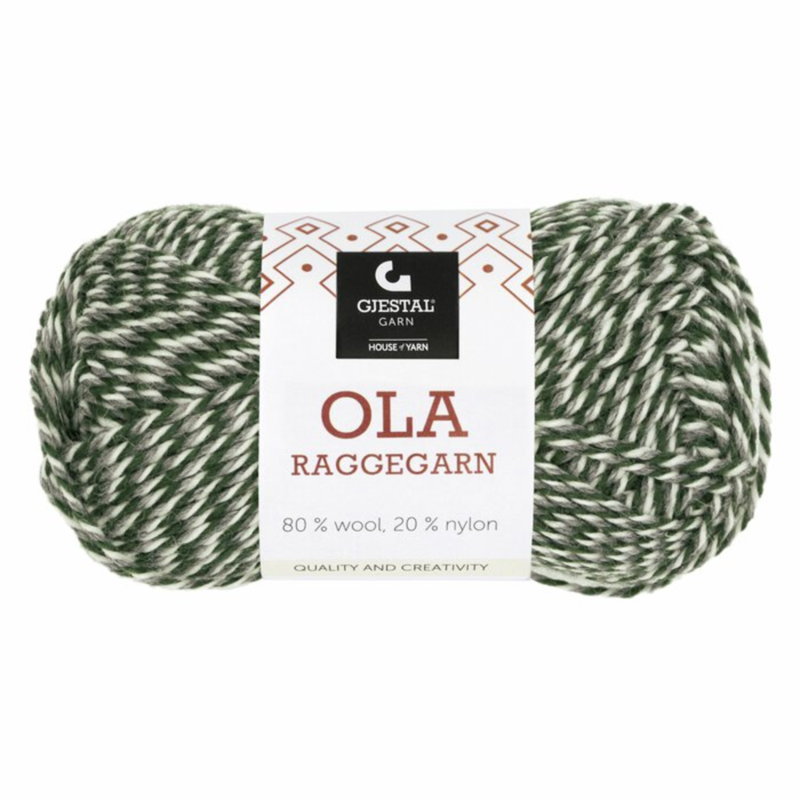 Gjestal Ola Raggegarn 717 Gray/green/white mouliné