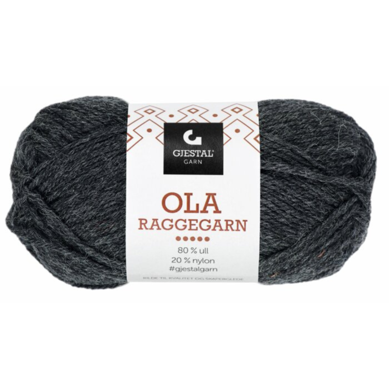 Gjestal Ola Raggegarn 710 Charcoal grey mottled