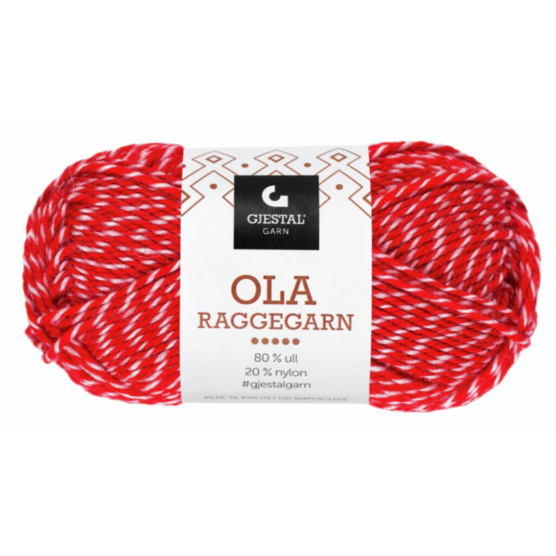 Gjestal Ola Raggegarn 709 Red/nature milled