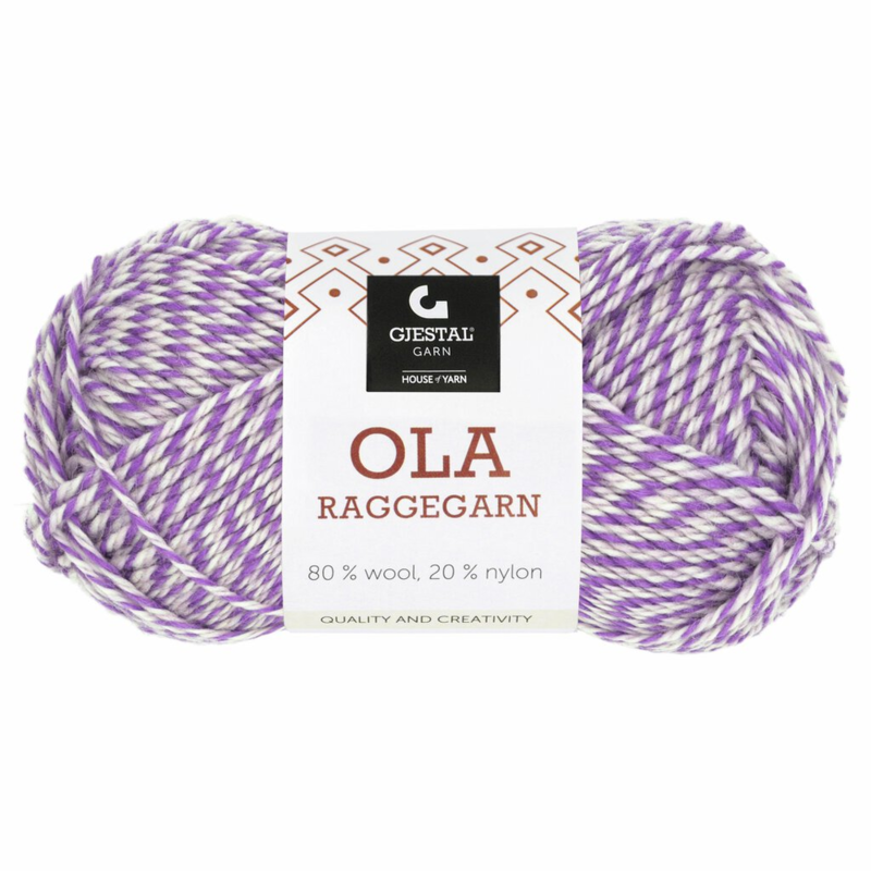 Gjestal Ola Raggegarn 716 Lavender/powder pink/white mouliné