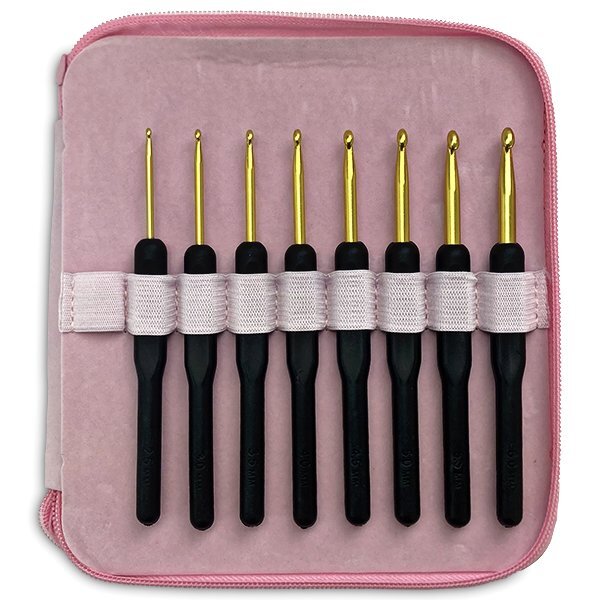 HobbyArts Crochet Hook Set - Black/Pink