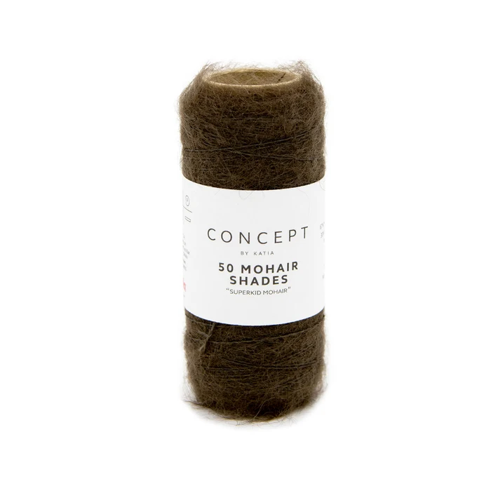 Katia 50 Mohair Shades 19 Khaki (more grey in person)