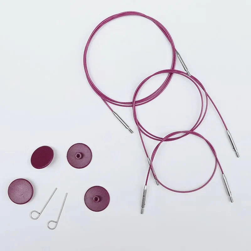 KnitPro Stainless Steel Cable Swivel Purple (40-150 cm)