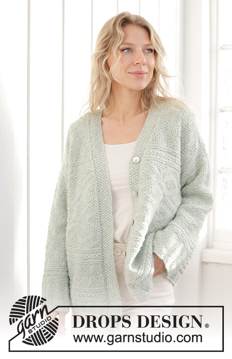 241-35 Mint Dream Cardigan by DROPS Design