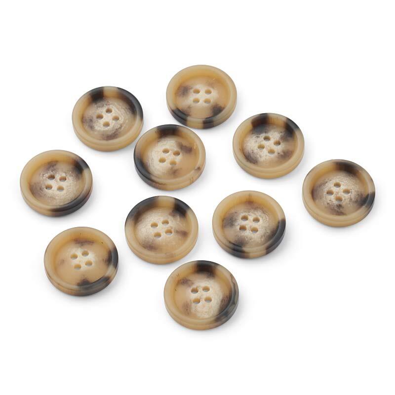 HobbyArts Beige/Black Buttons, 23 mm, 10 pcs.