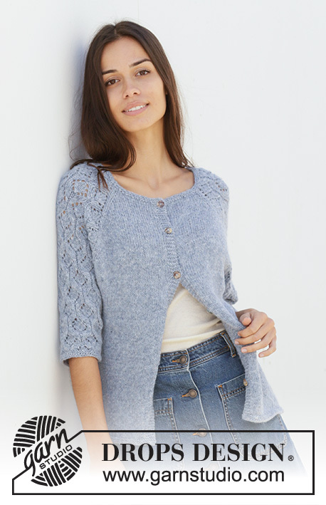 199-4 Blue Nostalgia Cardigan by DROPS Design