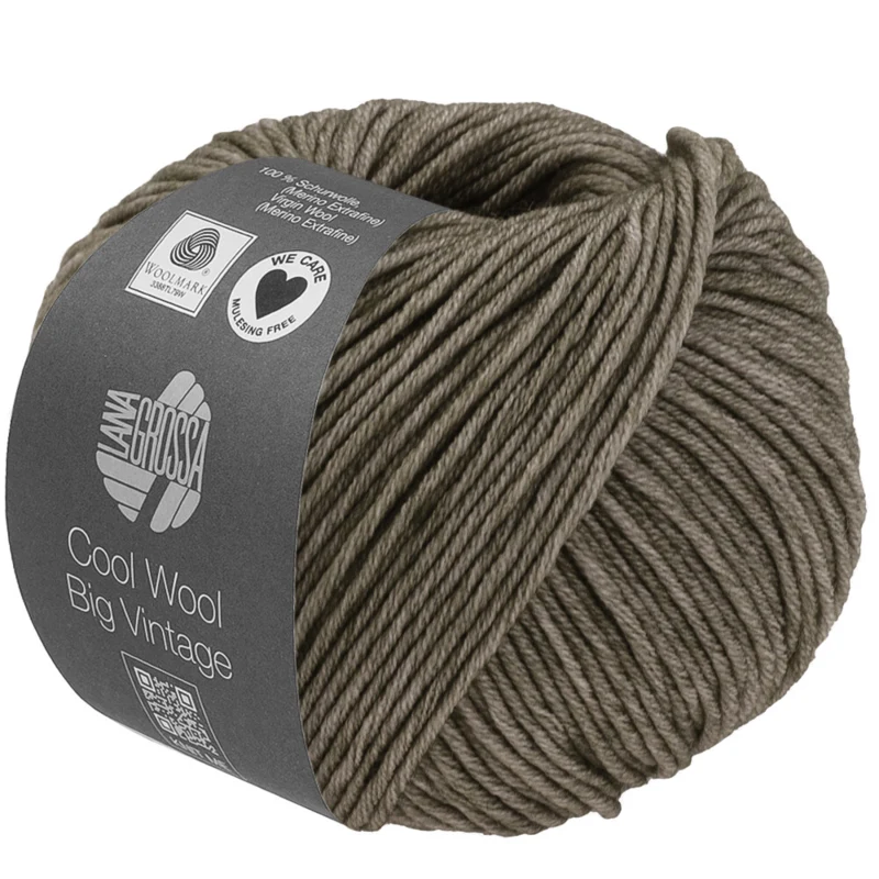 Lana Grossa Cool Wool Big Vintage 96 Grey green