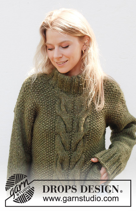 244-32 Moss Vine Sweater by DROPS Design