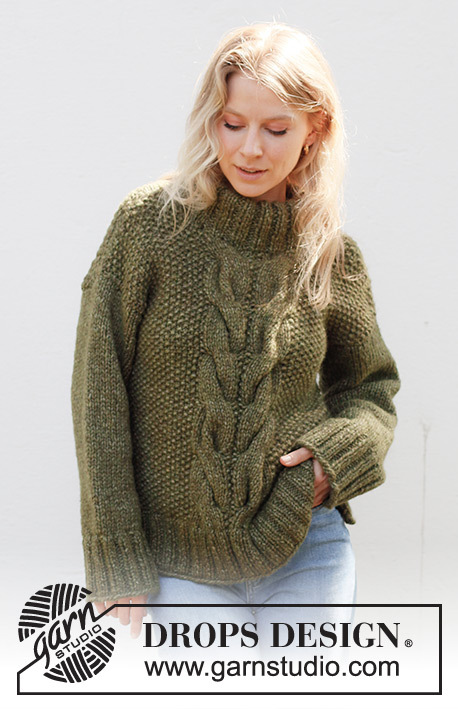 244-32 Moss Vine Sweater by DROPS Design