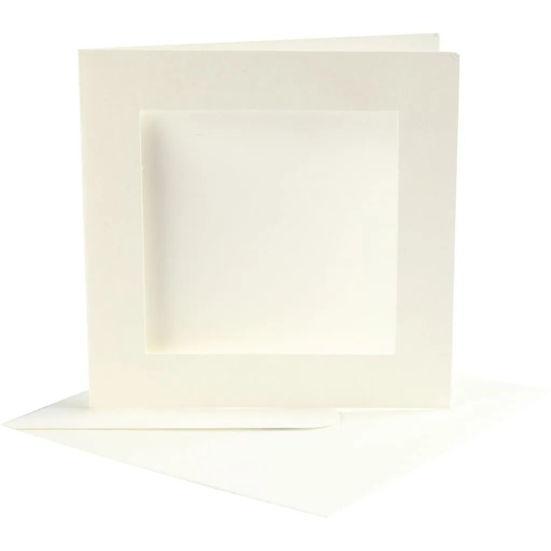 Passepartout cards with envelope, 12.5x12.5 cm, 13.5x13.5 cm