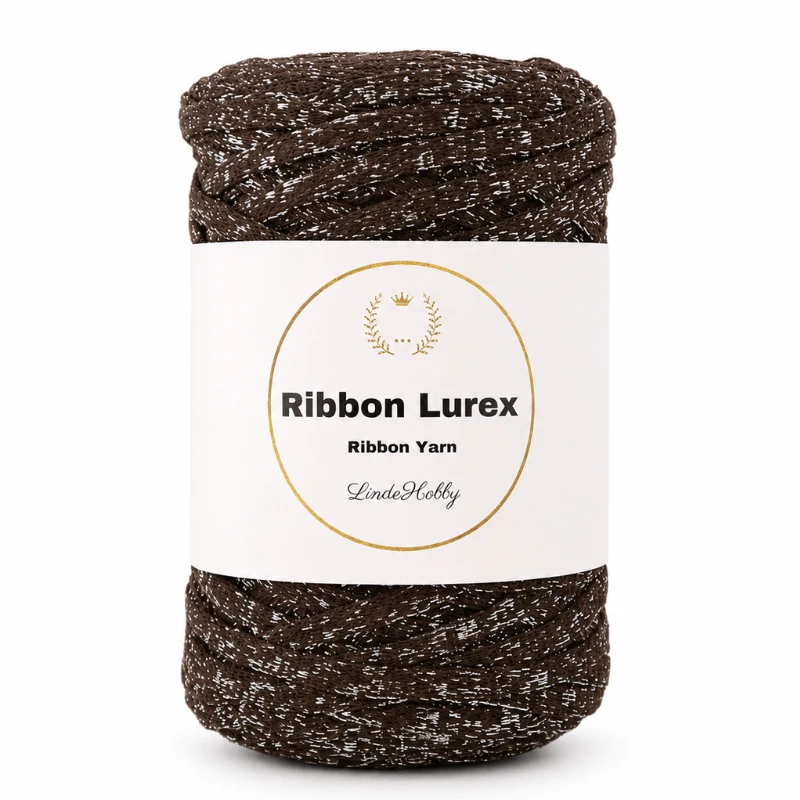 LindeHobby Ribbon Lurex 15 Brown Silver