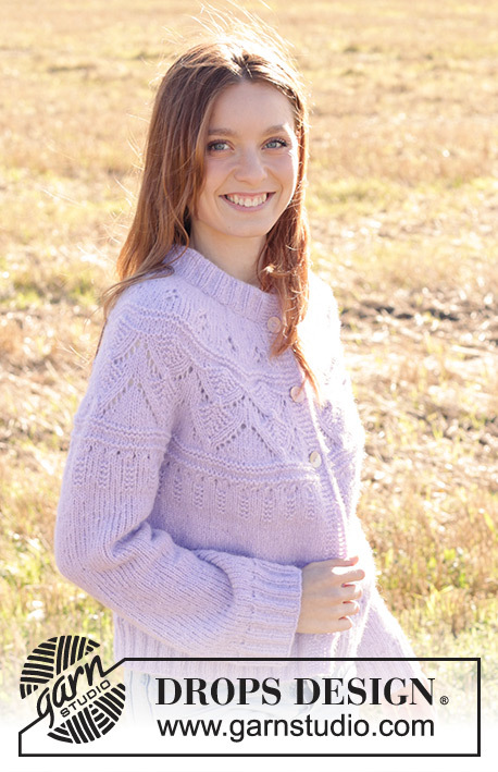 250-36 Lavender Harvest Cardigan by DROPS Design