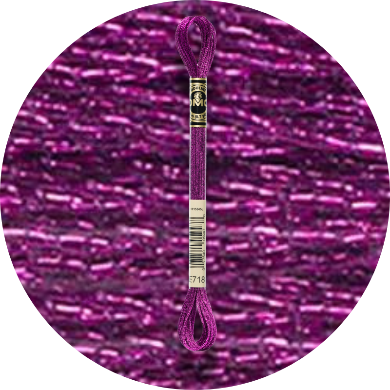 DMC Mouliné Light Effects E718 Metallic Rose Magenta