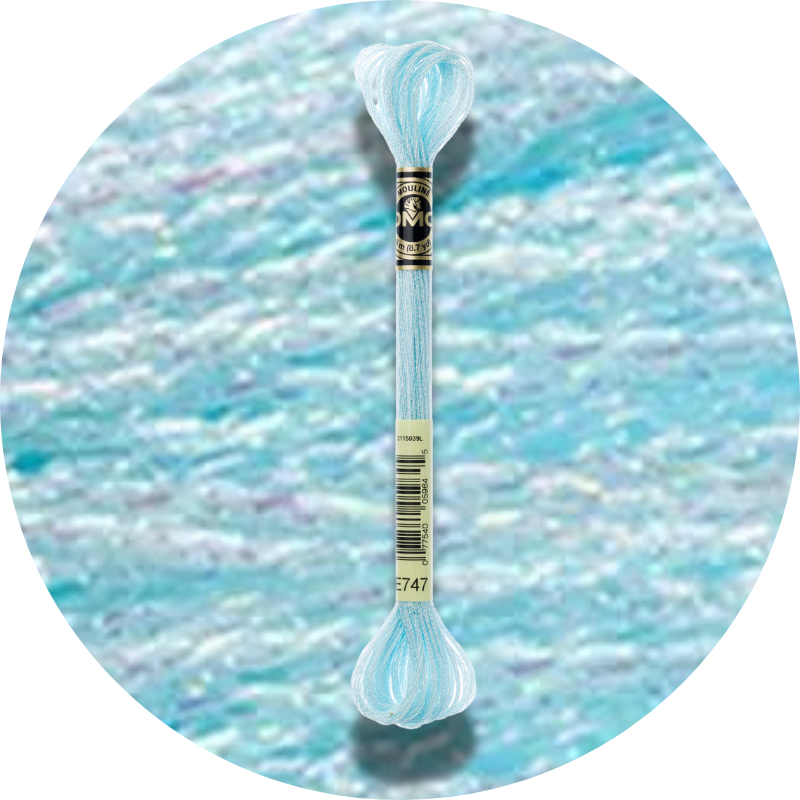 DMC Mouliné Light Effects E747 Pearlescent Blue Sea Mist