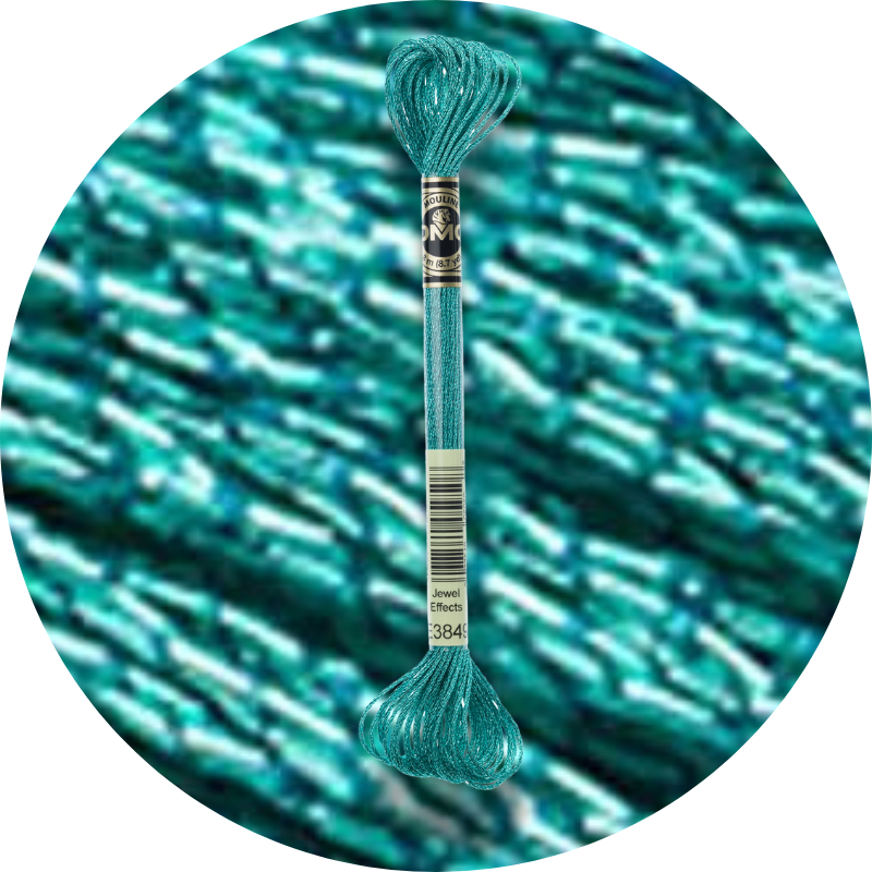 DMC Mouliné Light Effects E3849 Metallic Turquoise Green
